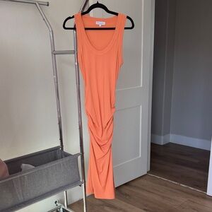 Michael Stars Midi Tank Dress in Bright Orange